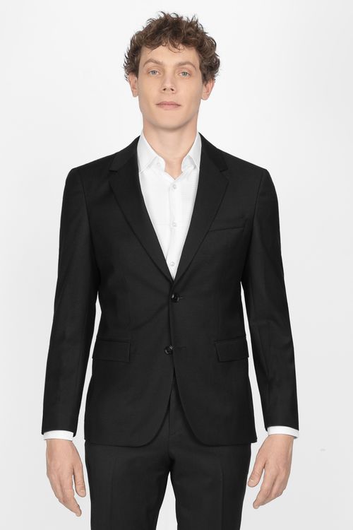 Traje Entallado De Lana Virgen Microestampada