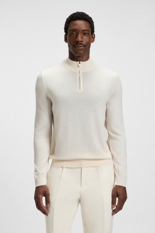 Suéter De Cuello Con Cremallera En Lana Virgen