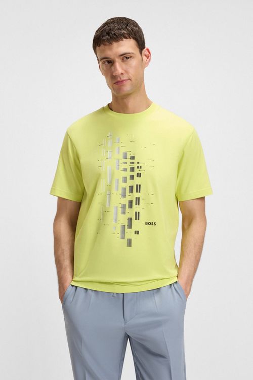 Playera De Algodón Elástico Con Estampado Geométrico