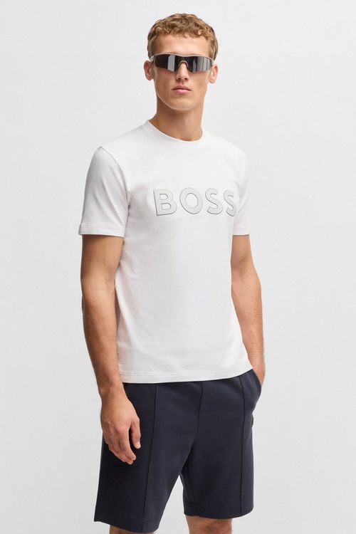 Playera De Algodón Elástico Con Logo Grande