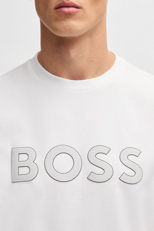 Playera De Algodón Elástico Con Logo Grande