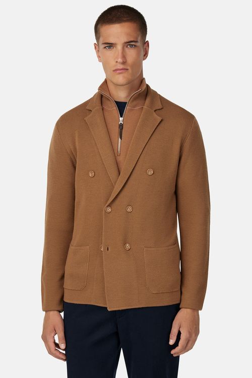 Suéter De Punto De Doble Botonadura de Lana Merina