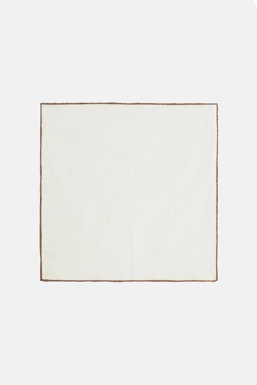 Pañuelo De Bolsillo De Lino Con Ribete En Contraste