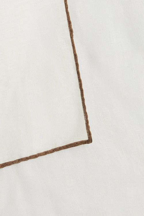 Pañuelo De Bolsillo De Lino Con Ribete En Contraste