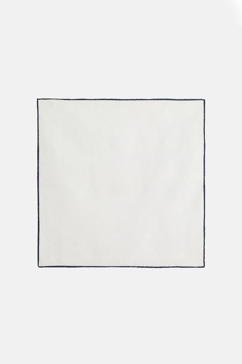 Pañuelo De Bolsillo De Lino Con Ribete En Contraste