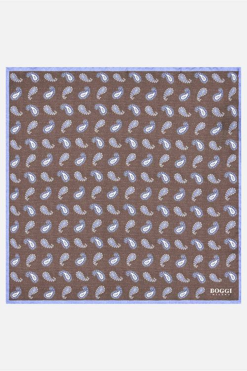 Pañuelo De Bolsillo De Seda Con Estampado Paisley