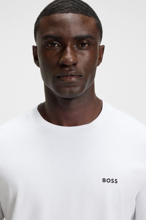 Playera de Algodón Elástico Con Detalle De Logo