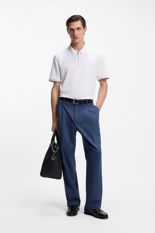 Polo De Piqué De Algodón Con Cuello Con Cremallera