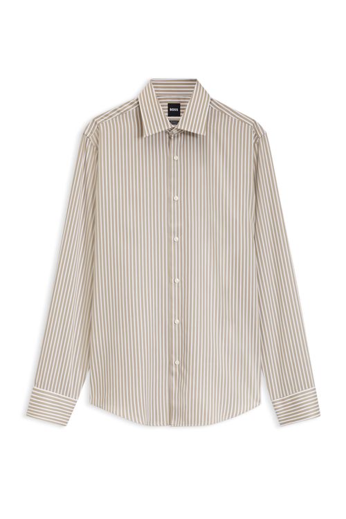 Camisa En Algodón Con Raya De Espiga