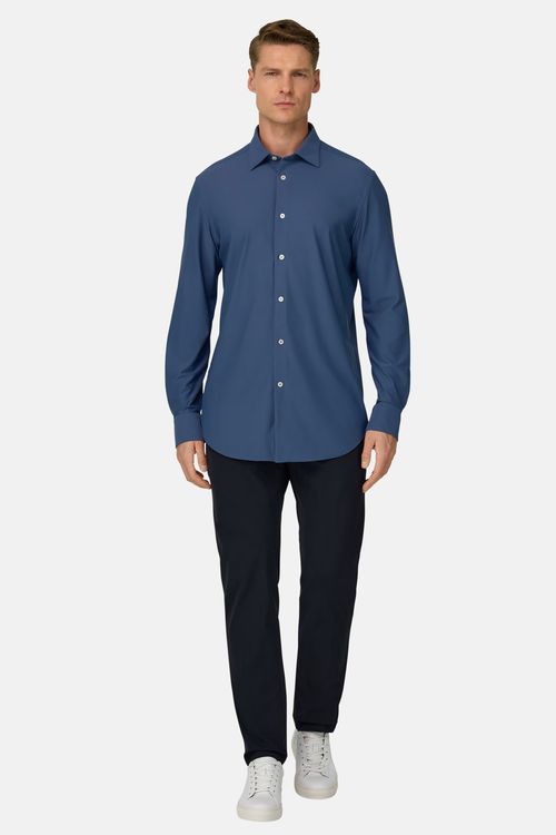 Camisa De Nailon Elástico Corte Slim